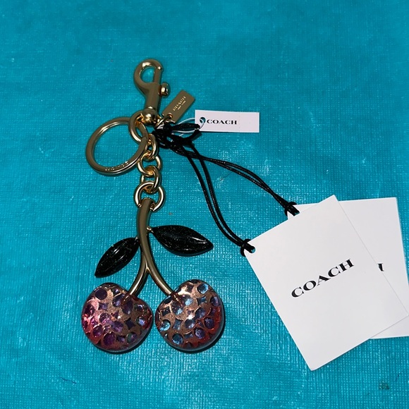 NWT Coach Signature Cherry Bag Charm - Picture 5 of 9